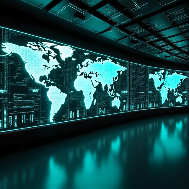 Advanced logistics control center showing global freight movements